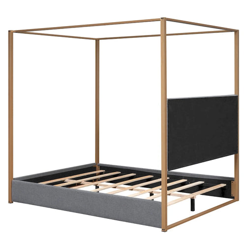 Full Size Metal Loft Bed with Storage Shelves, Cabinets and Wardrobe Metal Support Bed Frame for Kids, No Box Spring Needed