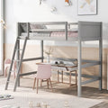 Lit mezzanine simple en pin massif avec échelle et barrières de sécurité