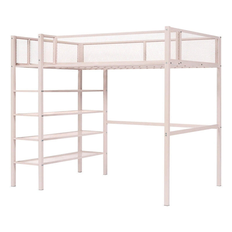 Twin Metal Loft Bed with Workstation